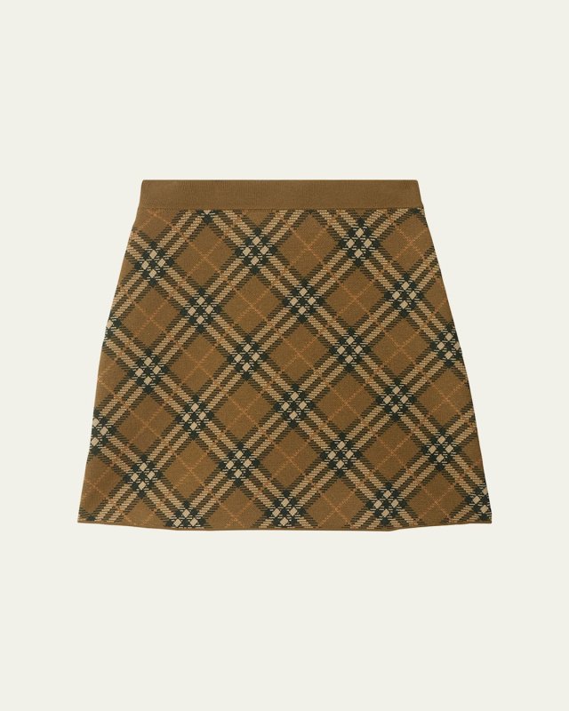 Check Knit Mini Skirt